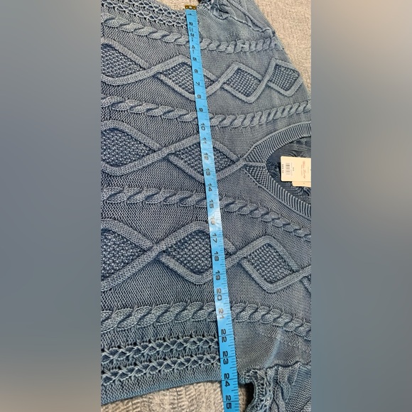 Lucky Brand Women’s Blue Cotton Long Sleeve Sweater NWT Size Medium - Picture 3 of 11